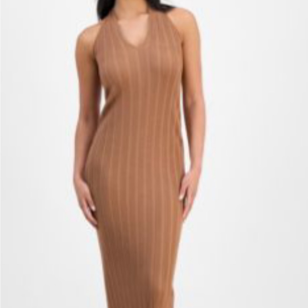 NWT BROWN Halter Sweater Dress